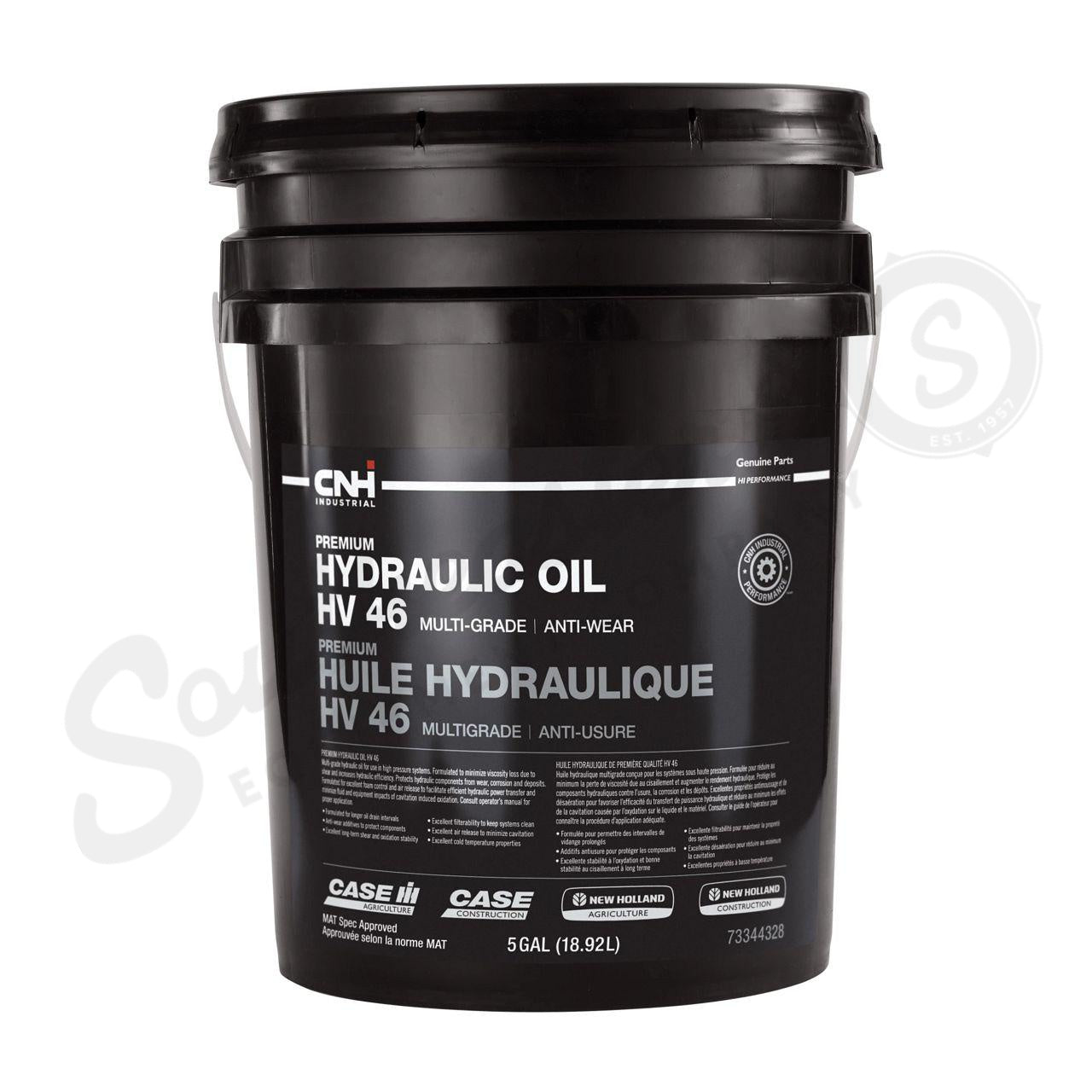 OEM Premium Hydraulic Oil Hv 46 Aw 5 Gal./18.92l #73344328 for