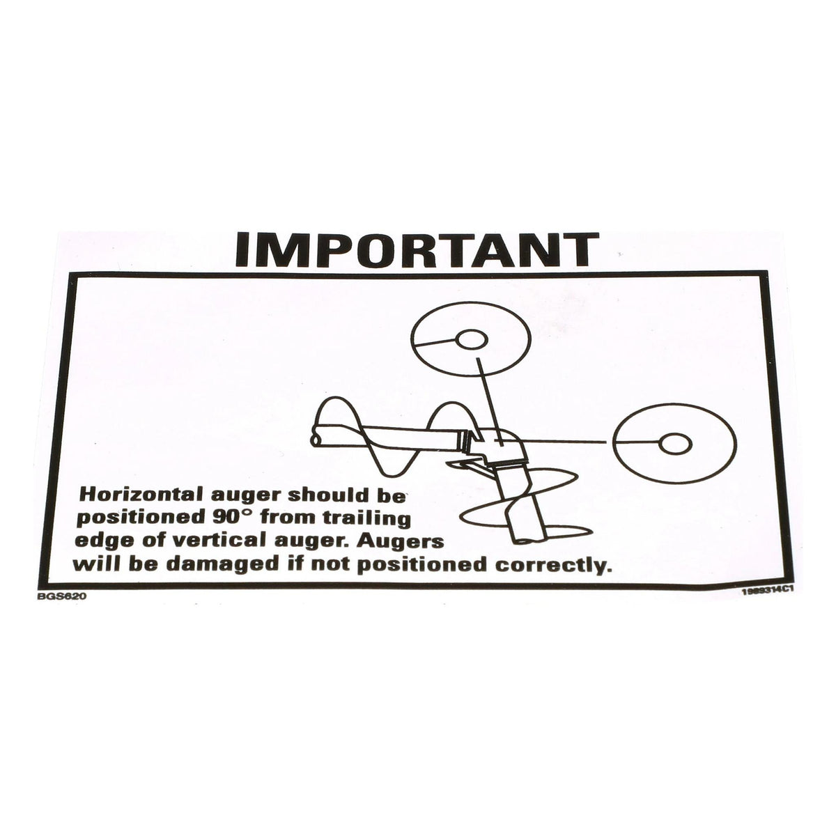 1989314C1 - OEM HORIZONTAL AUGER INSTRUCTIONS DECAL - CASE CONSTRUCTION