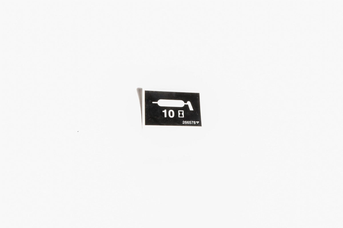 266578 - OEM LUBRICATION DECAL 10 HOURS - CASE CONSTRUCTION