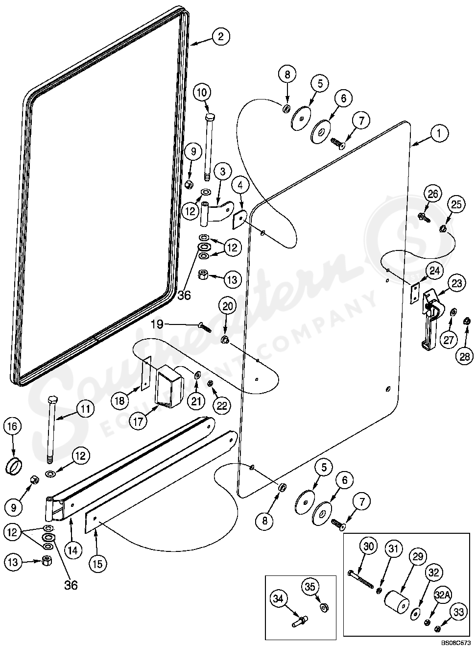 324071A2 - OEM CAB GLASS LEFT SIDE WINDOW FLAT - CASE CONSTRUCTION