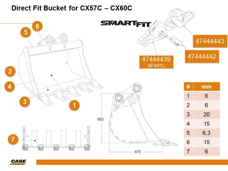 48081584 - OEM BUCKET - CASE CONSTRUCTION