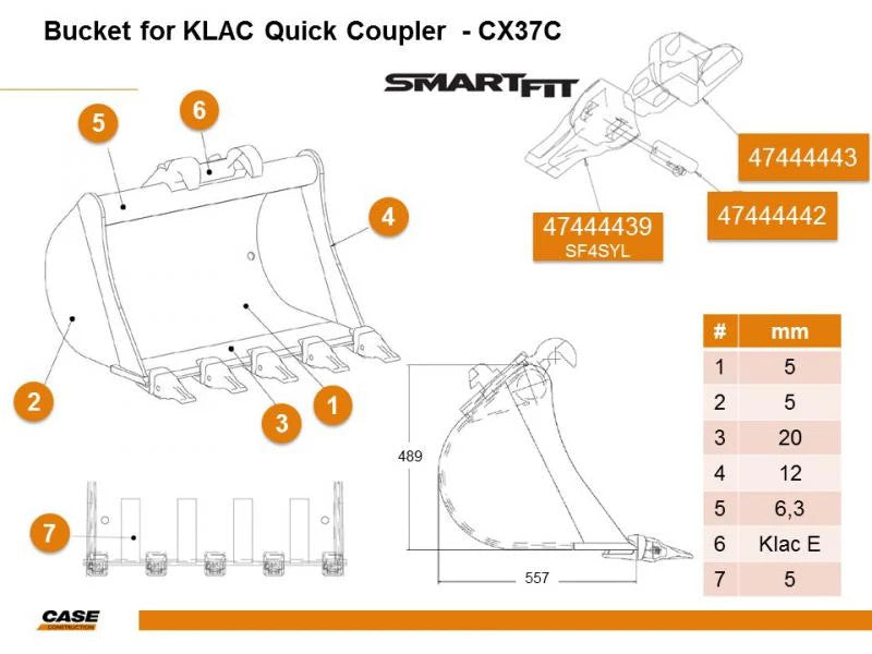48105356 - OEM BUCKET - CASE CONSTRUCTION