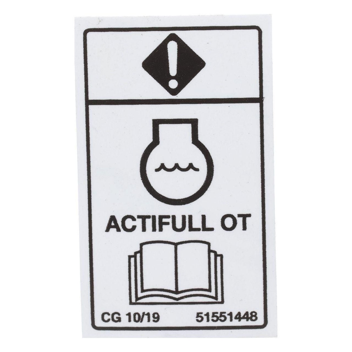 51551448 - OEM COOLANT DECAL ACTIFULL OT 30MM X 50MM - CASE CONSTRUCTION