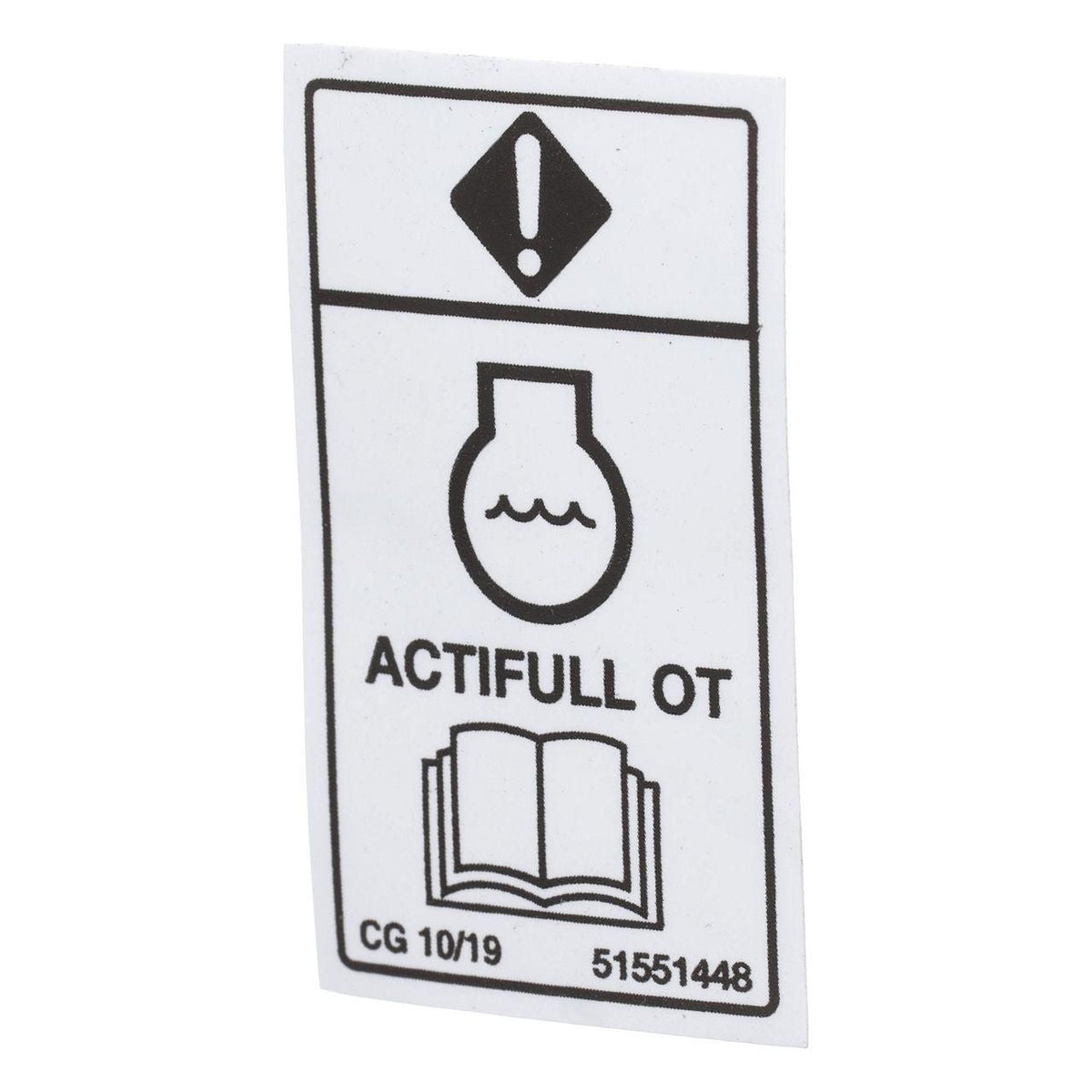 51551448 - OEM COOLANT DECAL ACTIFULL OT 30MM X 50MM - CASE CONSTRUCTION