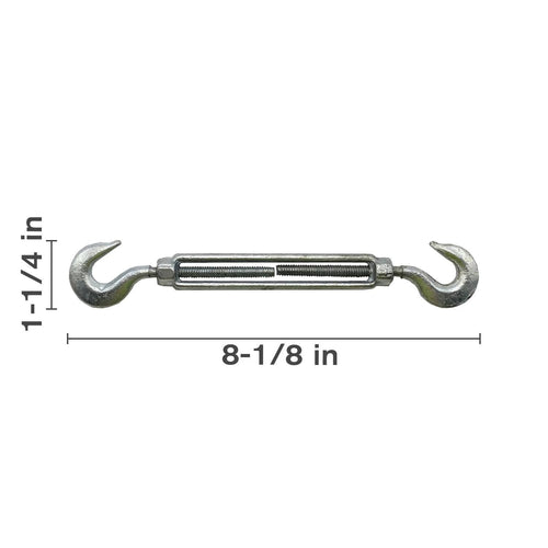 64.395.120X - OEM HOOK & EYE TURNBUCKLE 1/4IN X 4IN - CASE CONSTRUCTION