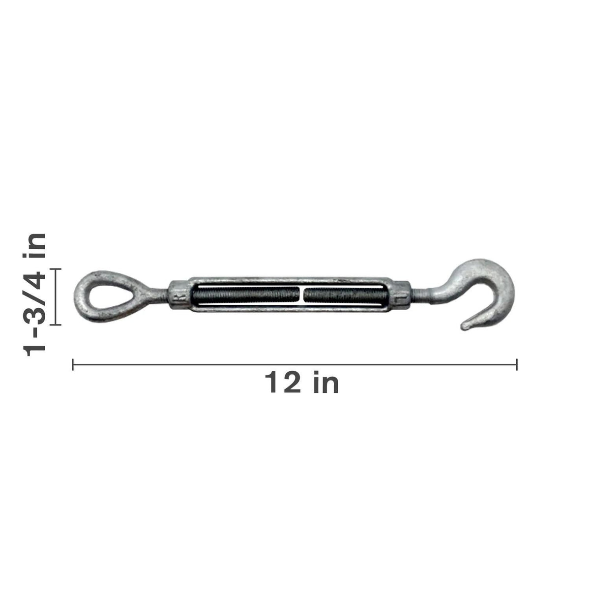 64.395.122X - OEM HOOK & EYE TURNBUCKLE 3/8IN X 6IN - CASE CONSTRUCTION