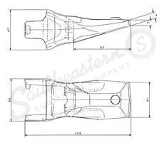 72274032 - OEM BUCKET TOOTH 124MML X 50MM W X 47MM H - CASE CONSTRUCTION