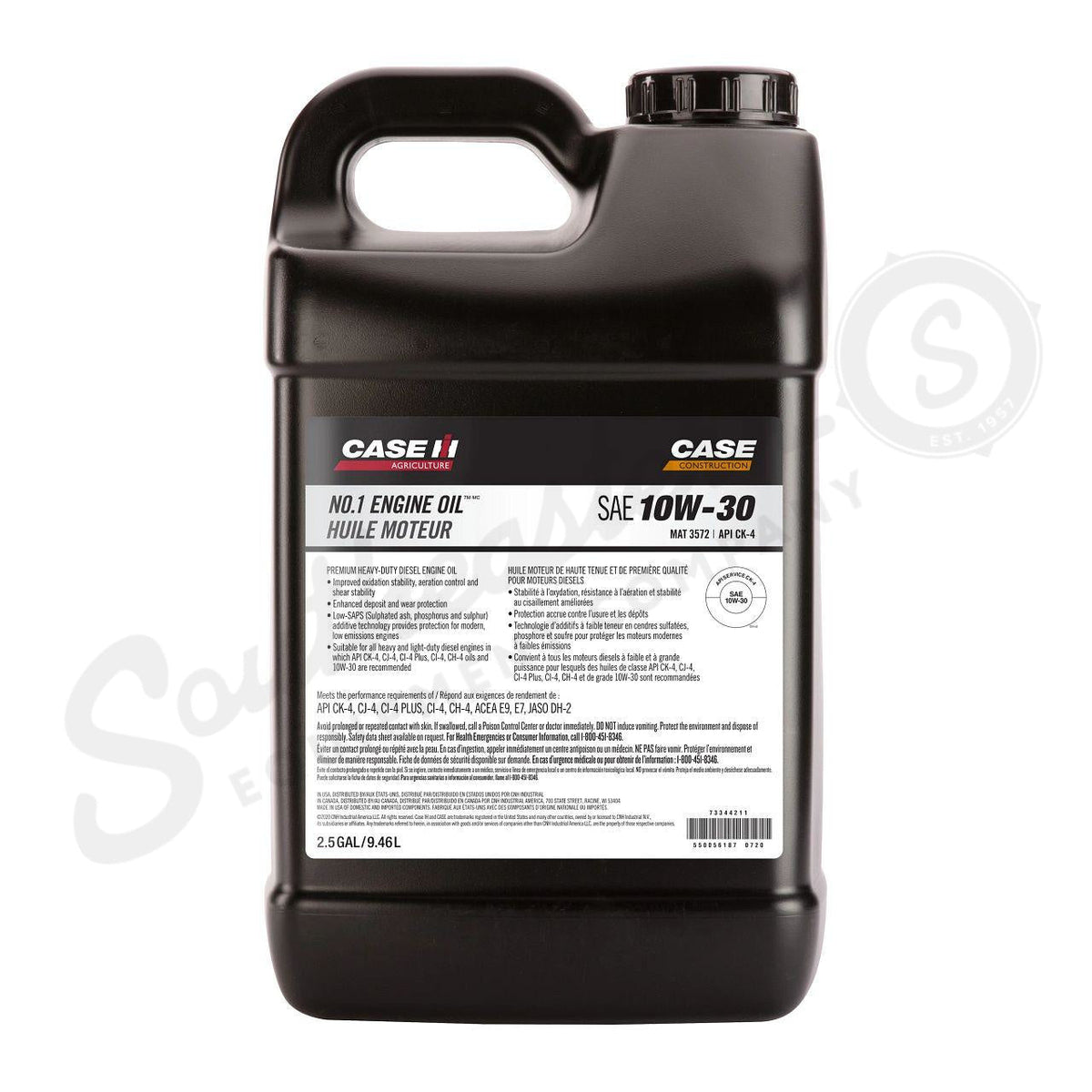 73344211 - OEM ENGINE OIL SAE 10W-30 API 4 MAT 3572 2.5 GAL./9.46L - CASE CONSTRUCTION