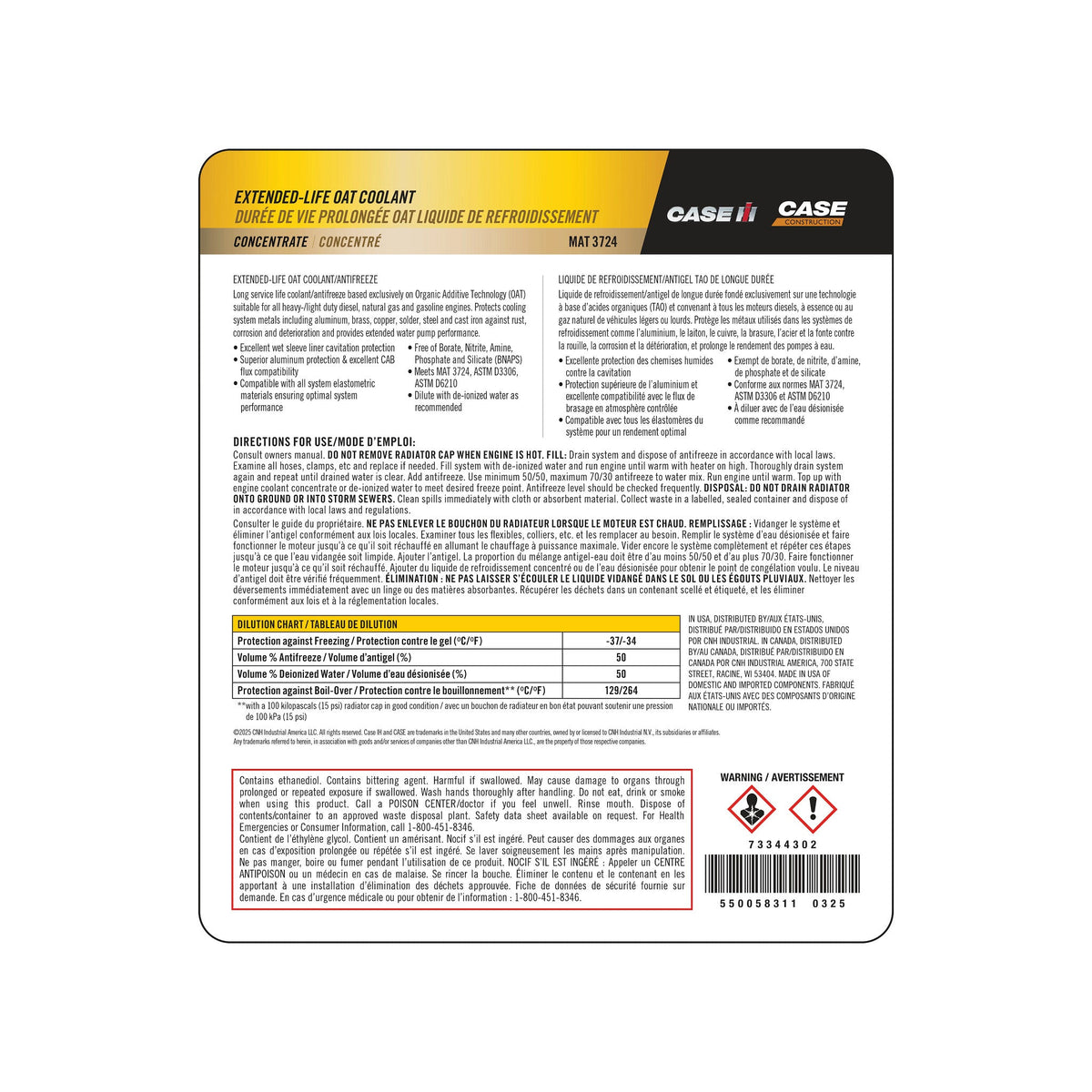 73344302 - OEM ANTIFREEZE - CASE CONSTRUCTION