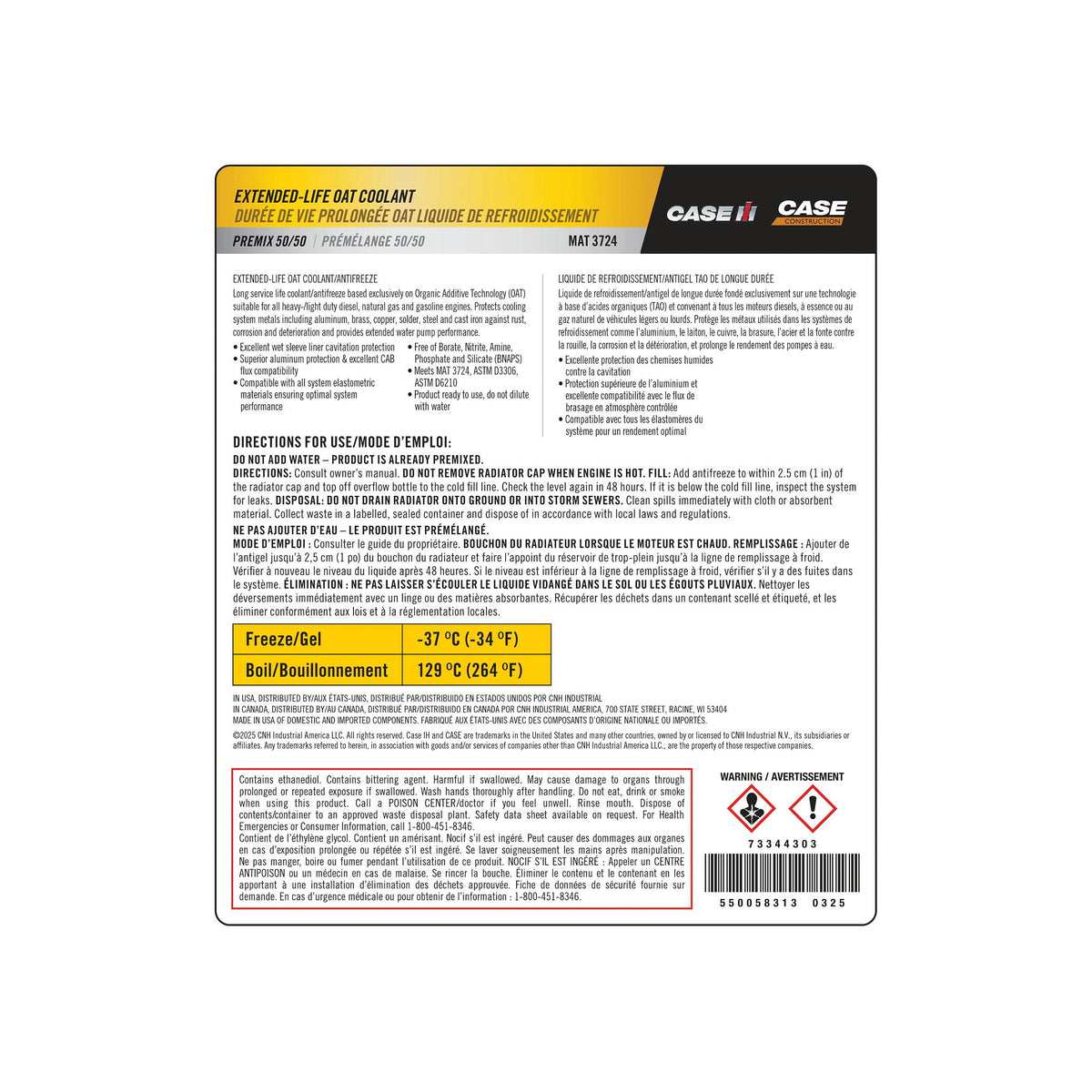 73344303 - OEM ANTIFREEZE - CASE CONSTRUCTION