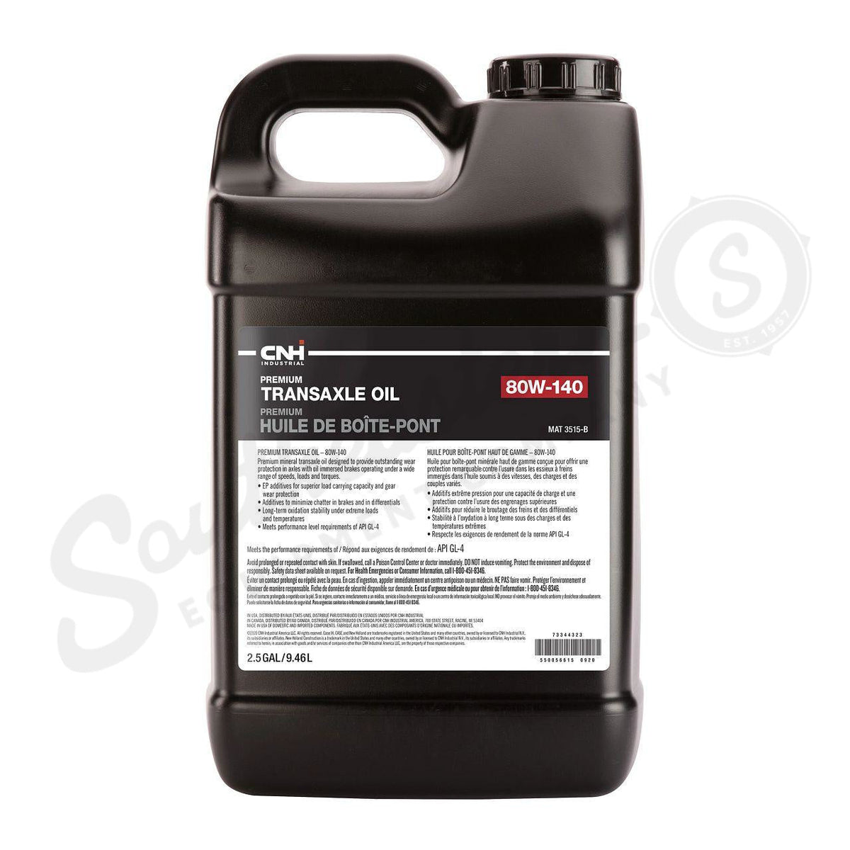 73344323 - OEM PREMIUM TRANSAXLE OIL SAE 80W-140 MAT 3515-B 2.5 GAL./9.46L - CASE CONSTRUCTION