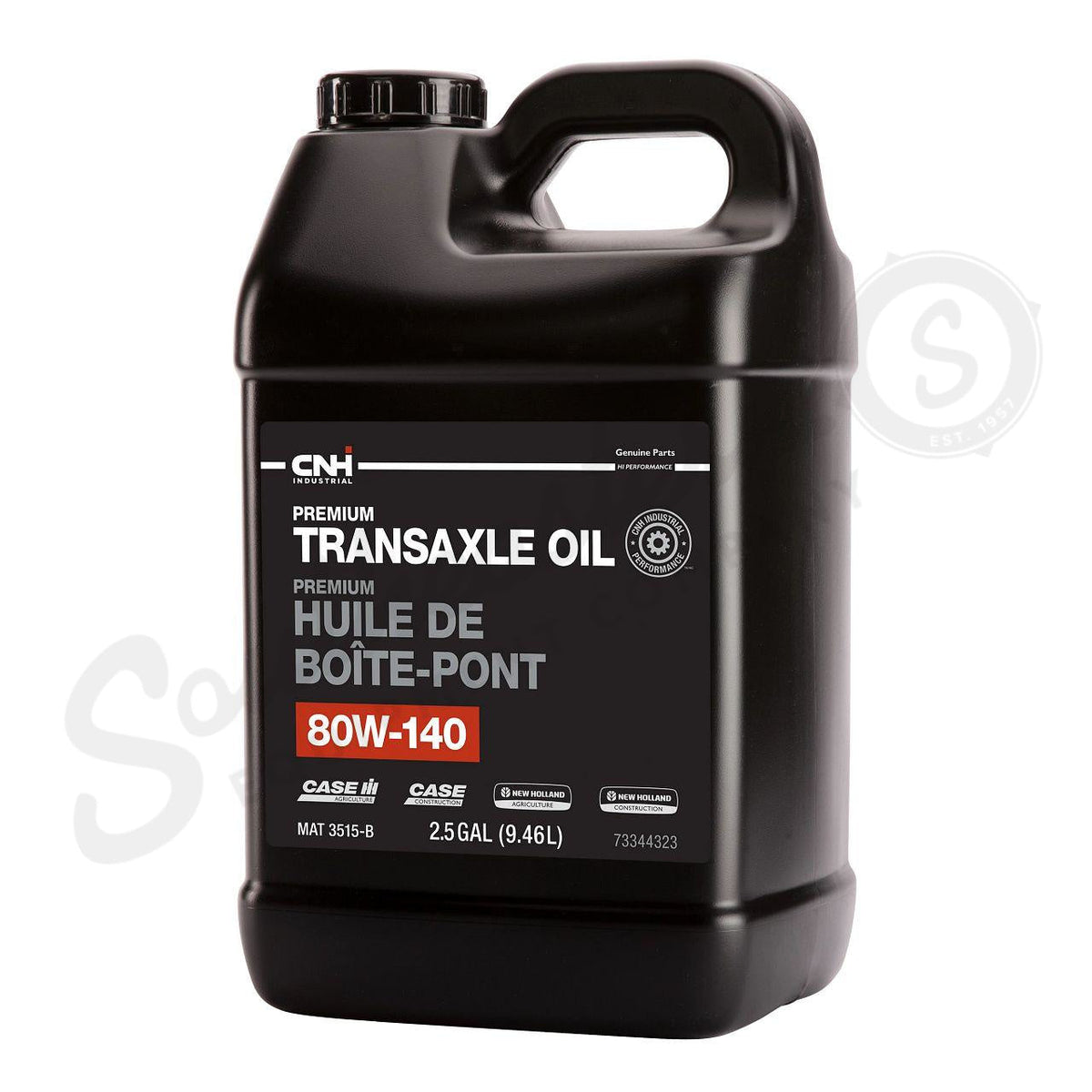 73344323 - OEM PREMIUM TRANSAXLE OIL SAE 80W-140 MAT 3515-B 2.5 GAL./9.46L - CASE CONSTRUCTION