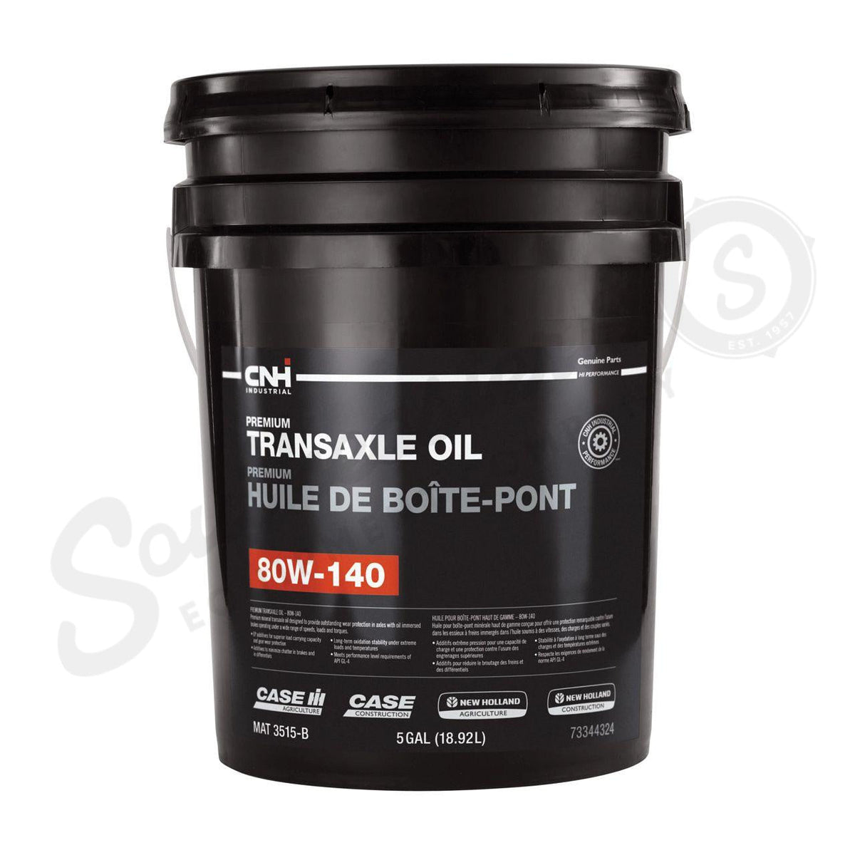 73344324 - OEM PREMIUM TRANSAXLE OIL SAE 80W-140 MAT 3515-B 5 GAL./18.92L - CASE CONSTRUCTION