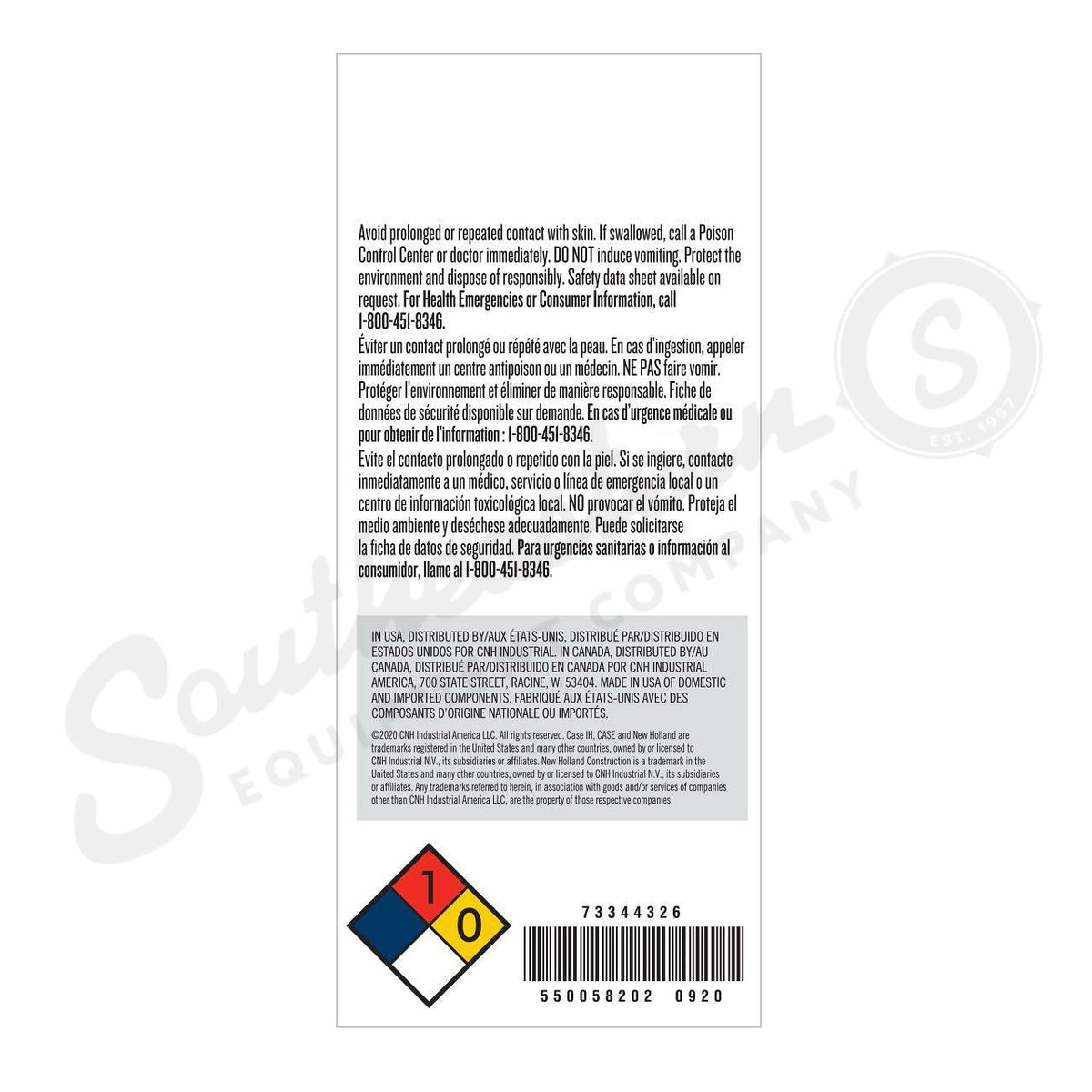 73344326 - OEM PREMIUM HYDRAULIC OIL HV 68 AW MAT 3530-C 5 GAL./18.92L - CASE CONSTRUCTION