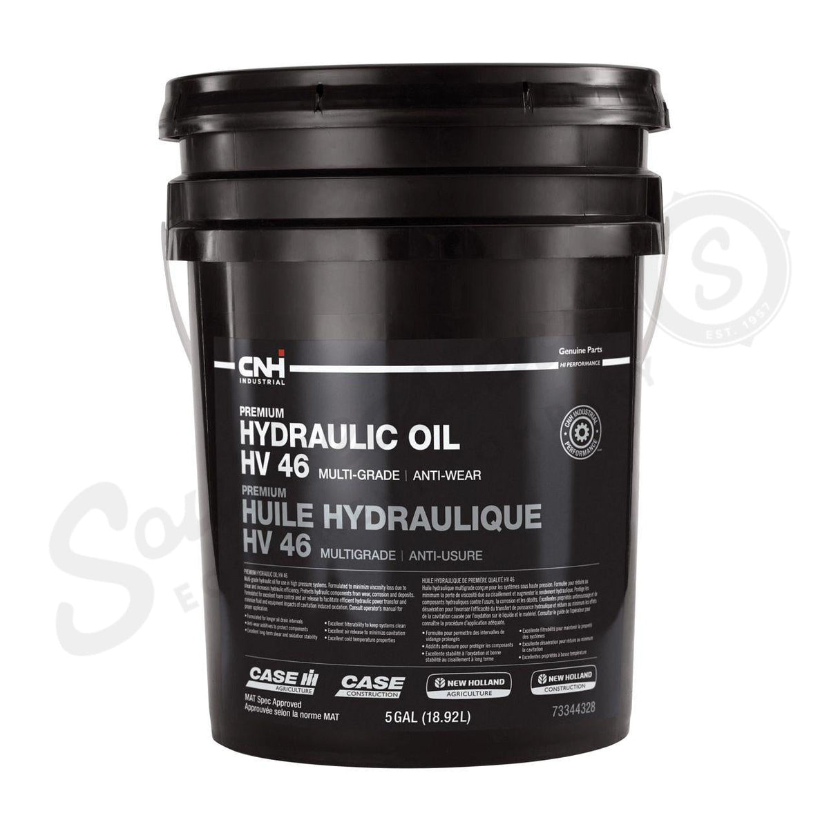 73344328 - OEM PREMIUM HYDRAULIC OIL HV 46 AW 5 GAL./18.92L - CASE CONSTRUCTION