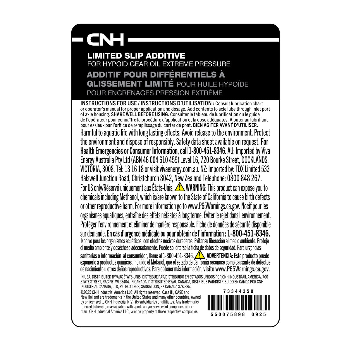 73344358 - OEM OIL HYDRAULIC - CASE CONSTRUCTION
