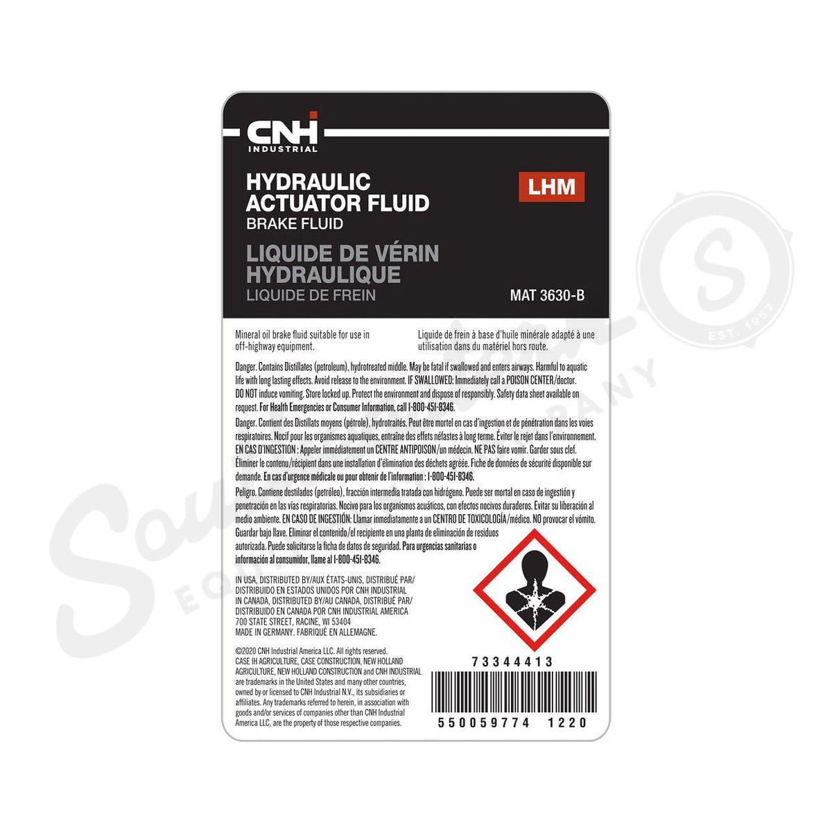 73344413 - OEM HYDRAULIC ACTUATOR FLUID LHM BRAKE FLUID MAT - CASE CONSTRUCTION