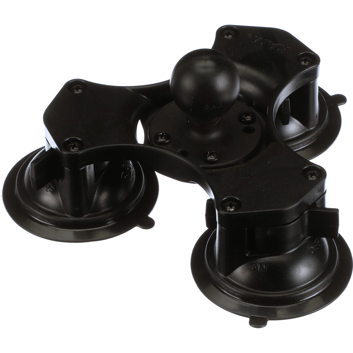 73344508 - OEM RAM TWIST LOCK TRIPLE SUCTION CUP BASE w/ BALL - CASE CONSTRUCTION