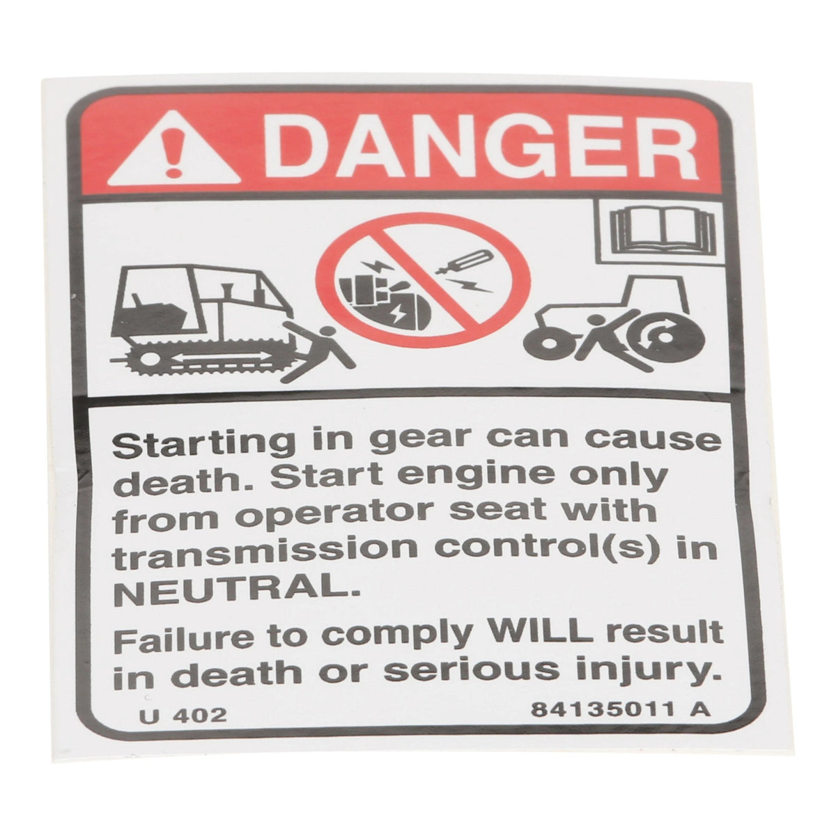 84135011 - OEM DANGER DECAL - CASE CONSTRUCTION