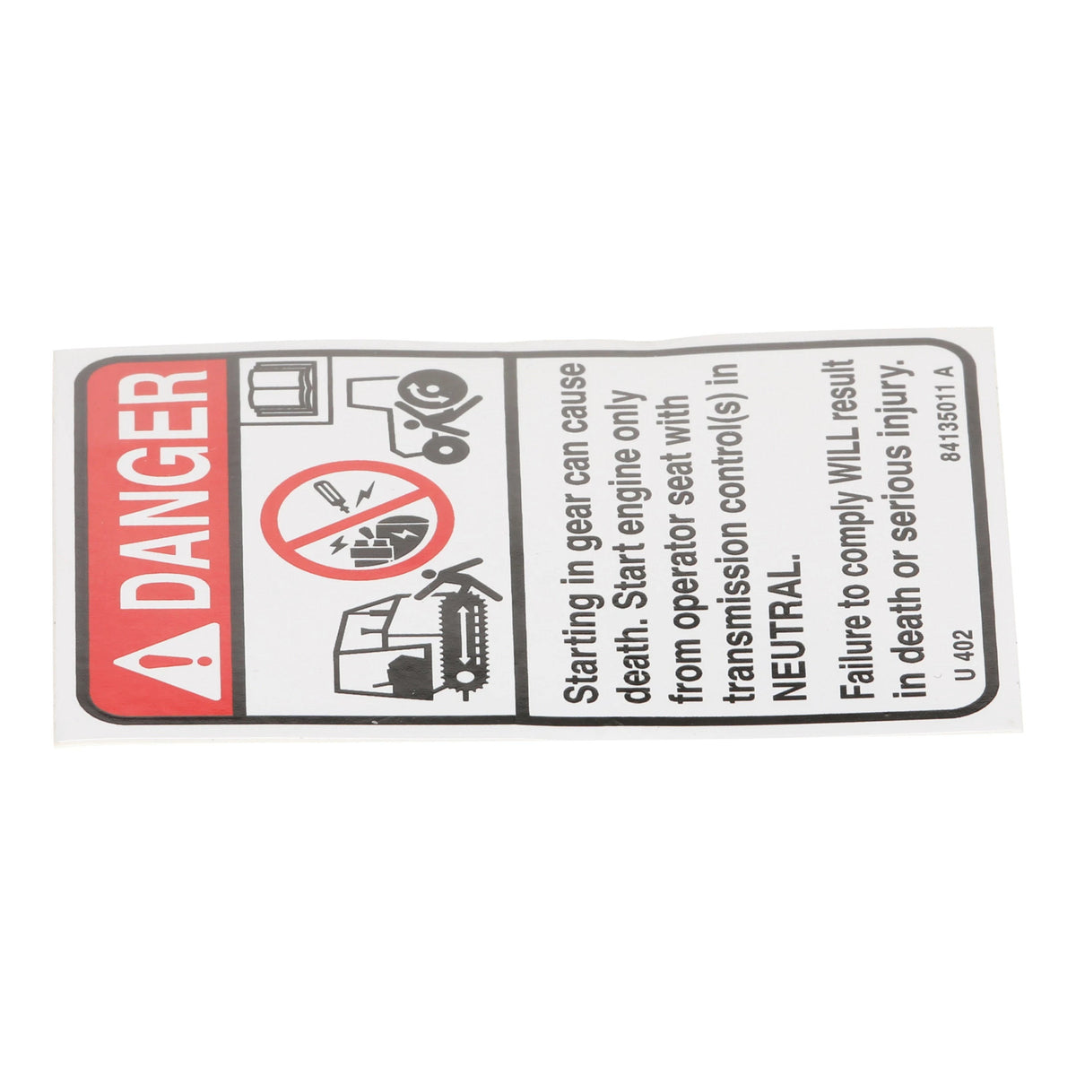 84135011 - OEM DANGER DECAL - CASE CONSTRUCTION
