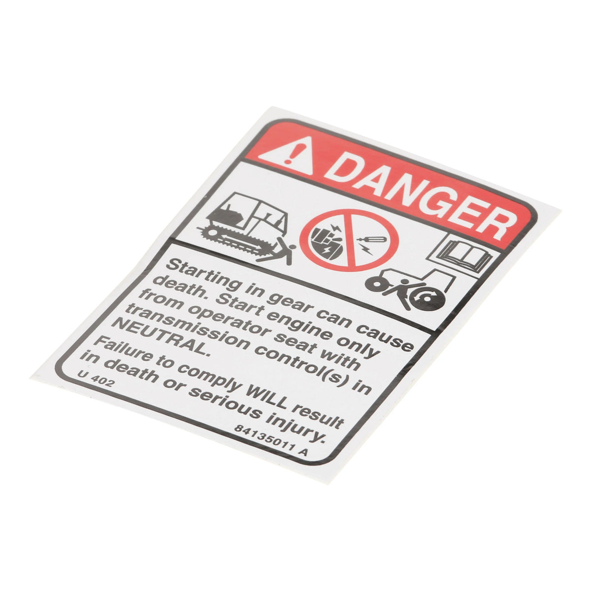 84135011 - OEM DANGER DECAL - CASE CONSTRUCTION
