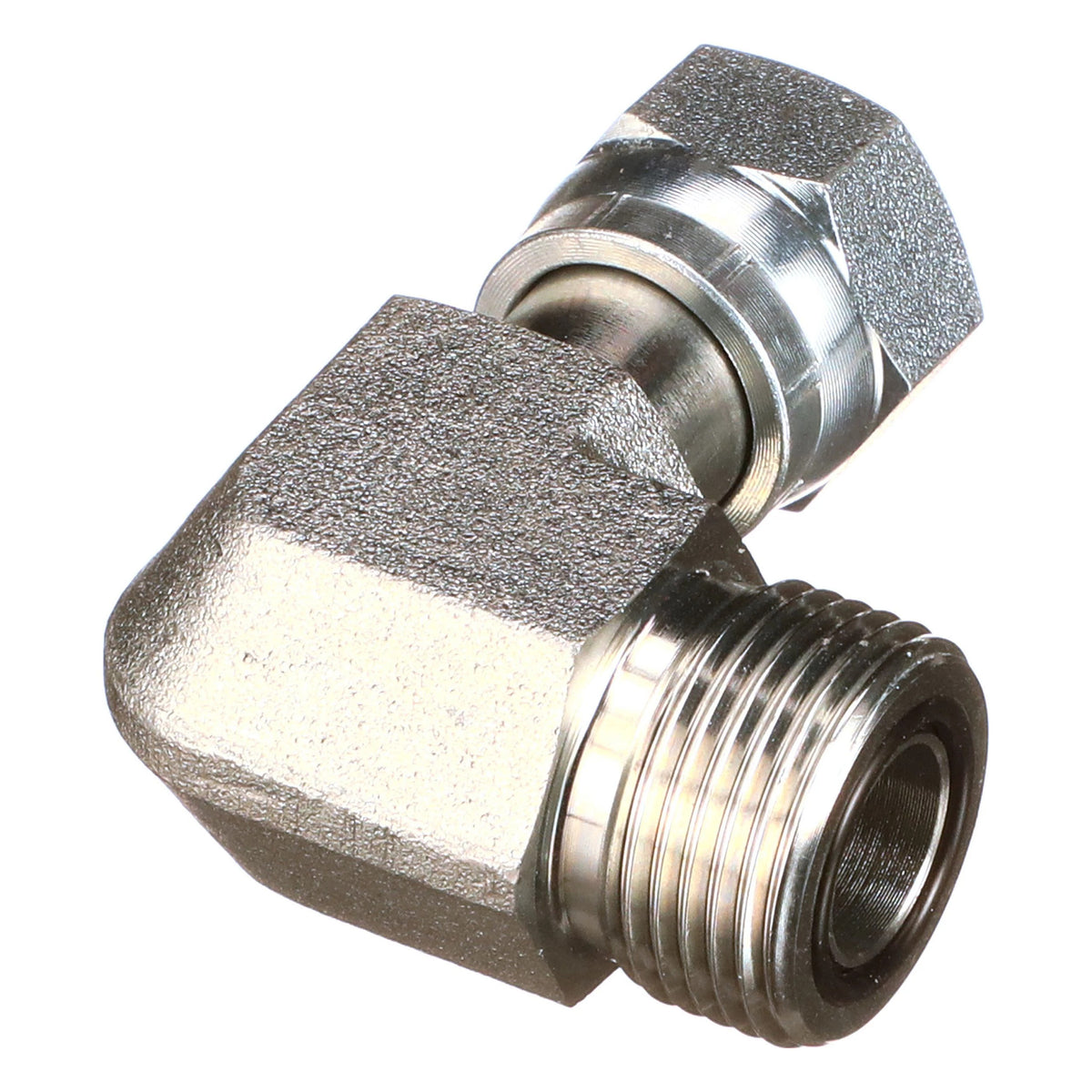 84168350 - OEM 1IN-14 ORFS X 13/16IN-16 FEMALE SWIVEL 90 DEGREE FITTING - CASE CONSTRUCTION