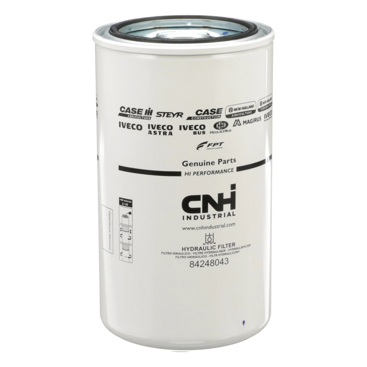 84248043 - OEM 136MM OD X 244MM LENGTH 1-3/4IN-16 UN-2B HYDRAULIC OIL FILTER - CASE CONSTRUCTION