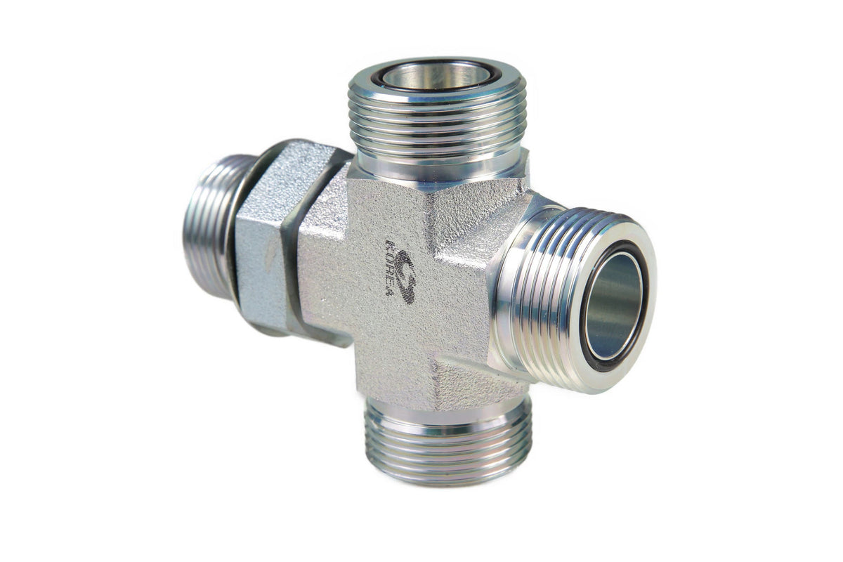 84259313 - OEM FITTING CROSS HYD 1 ORFS ORB - CASE CONSTRUCTION