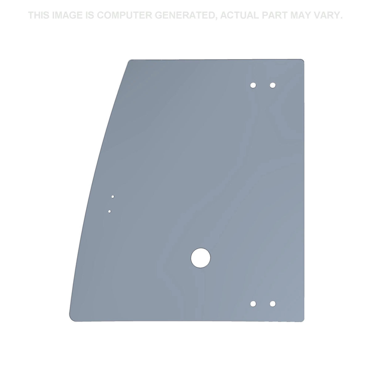 84261870 - OEM UPPER RIGHT CURVED DOOR GLASS - CASE CONSTRUCTION