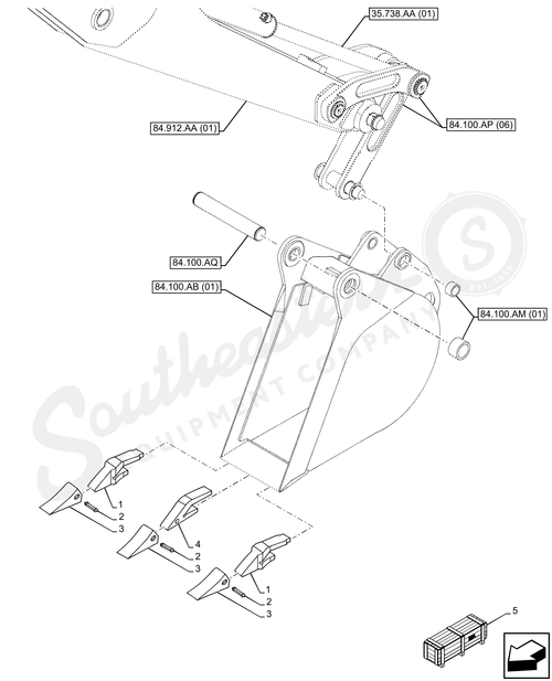 84318739 - OEM BUCKET TOOTH KEY - CASE CONSTRUCTION
