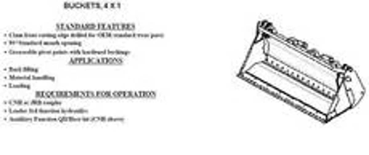 84324944 - OEM 106" Wheel Loader Bucket - 4x1 - JRB Coupler - Bolt-On Edge - 3 yd³ - Case Construction