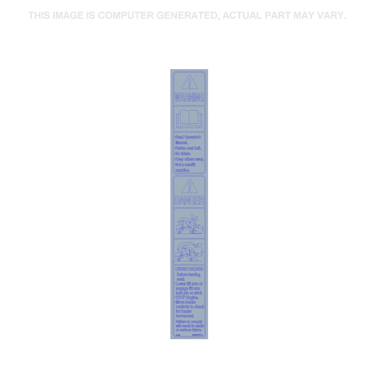 84367570 - OEM WARNING DECAL - CASE CONSTRUCTION