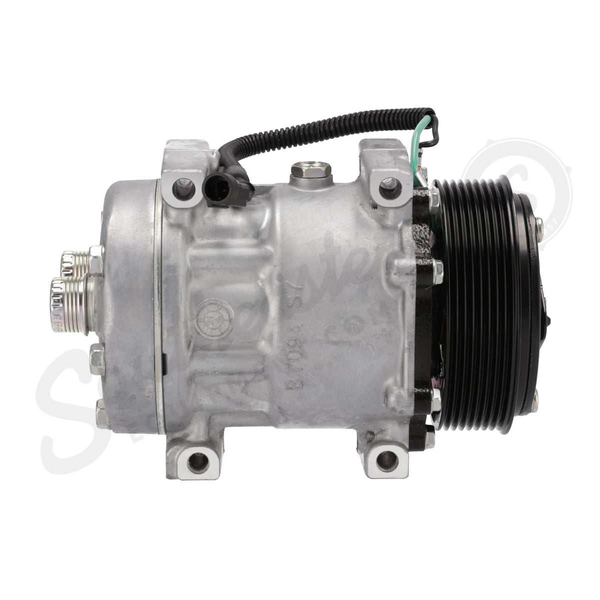 8500795R - OEM REMANUFACTURED AC COMPRESSOR w/ PULLEY - CASE CONSTRUCTION