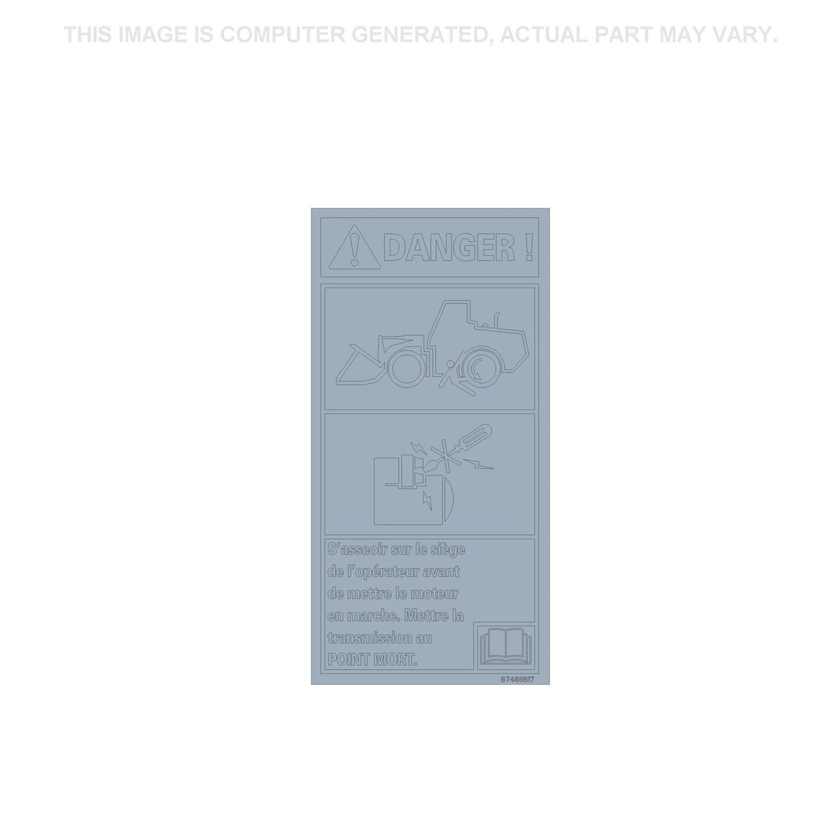87488617 - OEM DANGER DECAL - CASE CONSTRUCTION