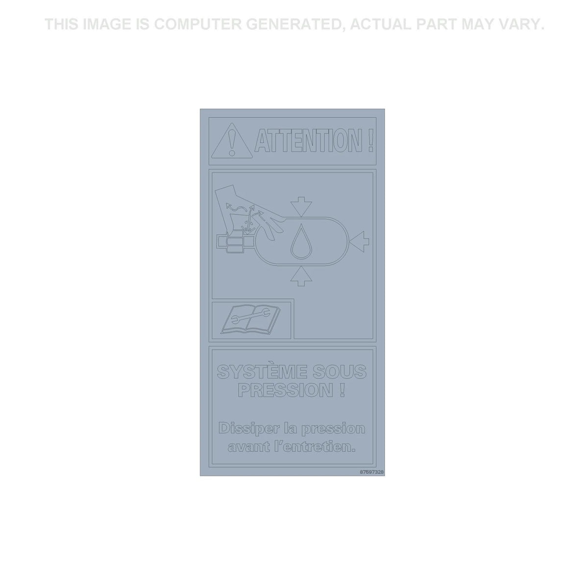 87597328 - OEM WARNING DECAL - CASE CONSTRUCTION