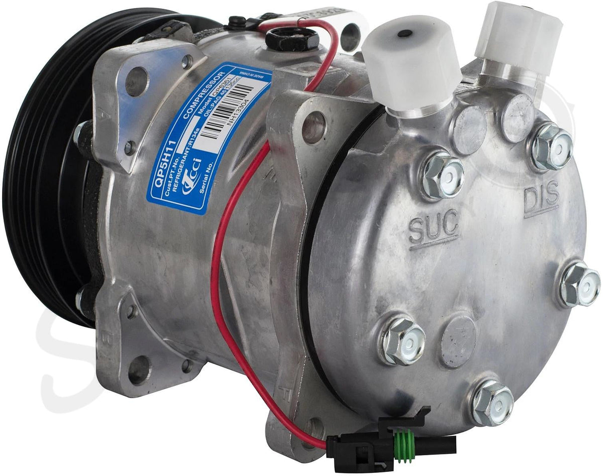 87649991 - OEM AC COMPRESSOR W/ CLUTCH & PULLEY 12V - CASE CONSTRUCTION