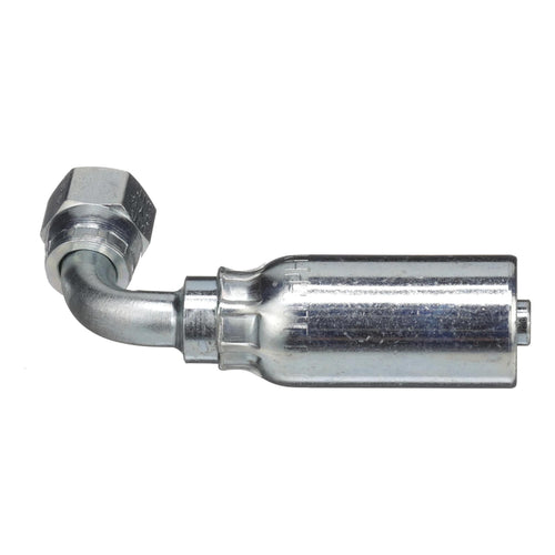 B90758 - OEM HYDRAULIC FITTING FEMALE JIC 37 SWIVEL 90 DEGREE S-DROP - CASE CONSTRUCTION
