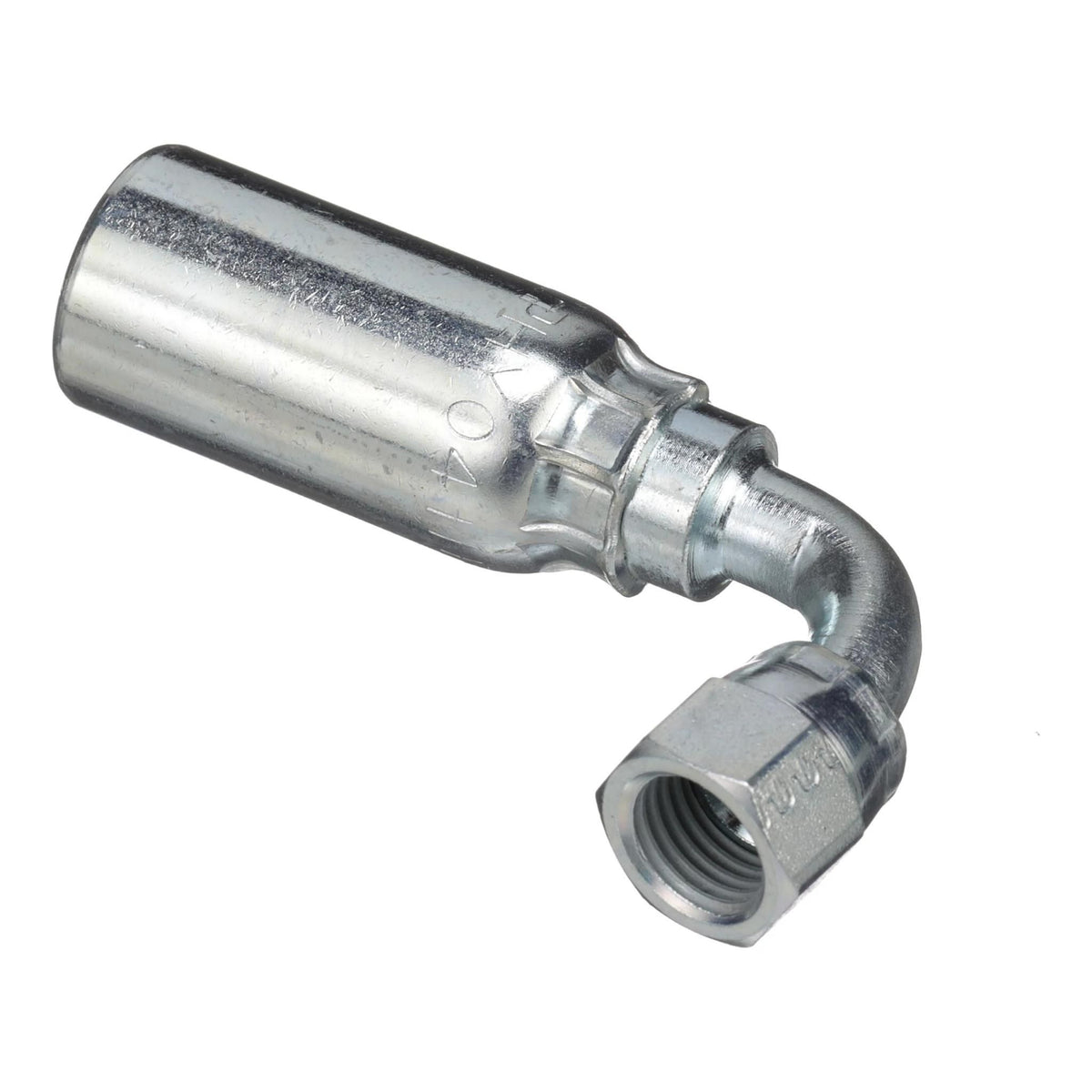 B90758 - OEM HYDRAULIC FITTING FEMALE JIC 37 SWIVEL 90 DEGREE S-DROP - CASE CONSTRUCTION