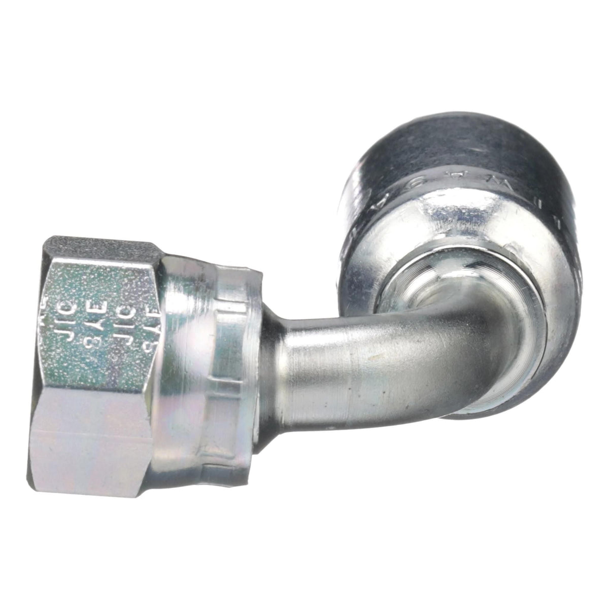 B90765 - OEM HYDRAULIC FITTING FEMALE JIC 37 SWIVEL 90 DEGREE S-DROP - CASE CONSTRUCTION