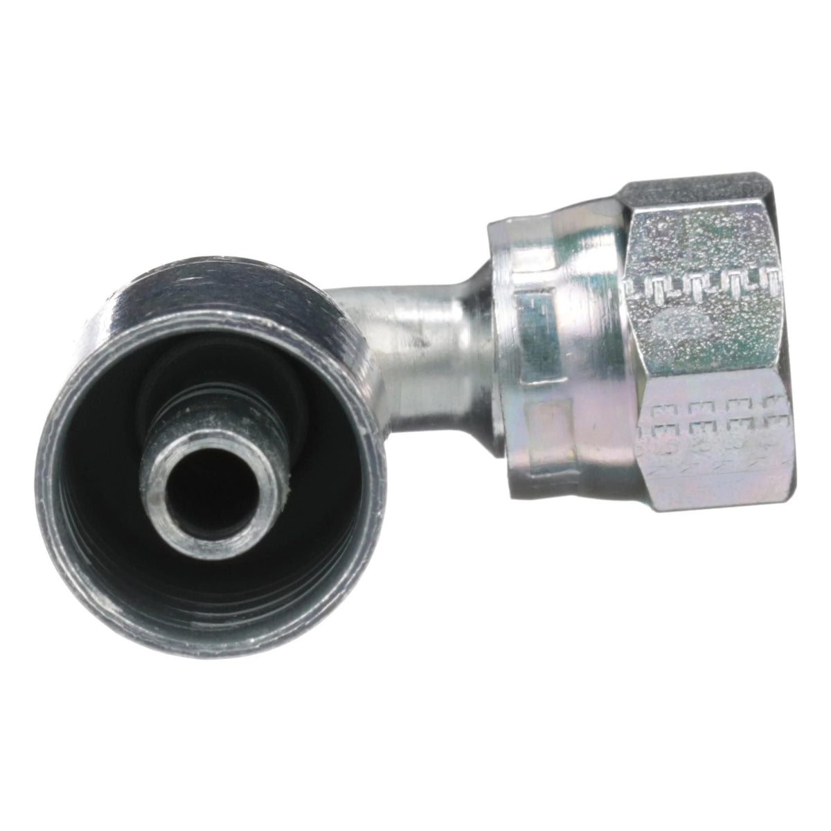 B90765 - OEM HYDRAULIC FITTING FEMALE JIC 37 SWIVEL 90 DEGREE S-DROP - CASE CONSTRUCTION