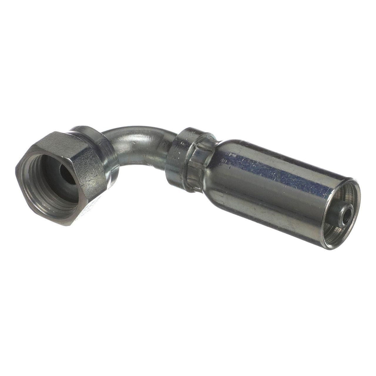B90773 - OEM HYDRAULIC FITTING FEMALE JIC 37 SWIVEL 45 DEGREE ELBOW - CASE CONSTRUCTION