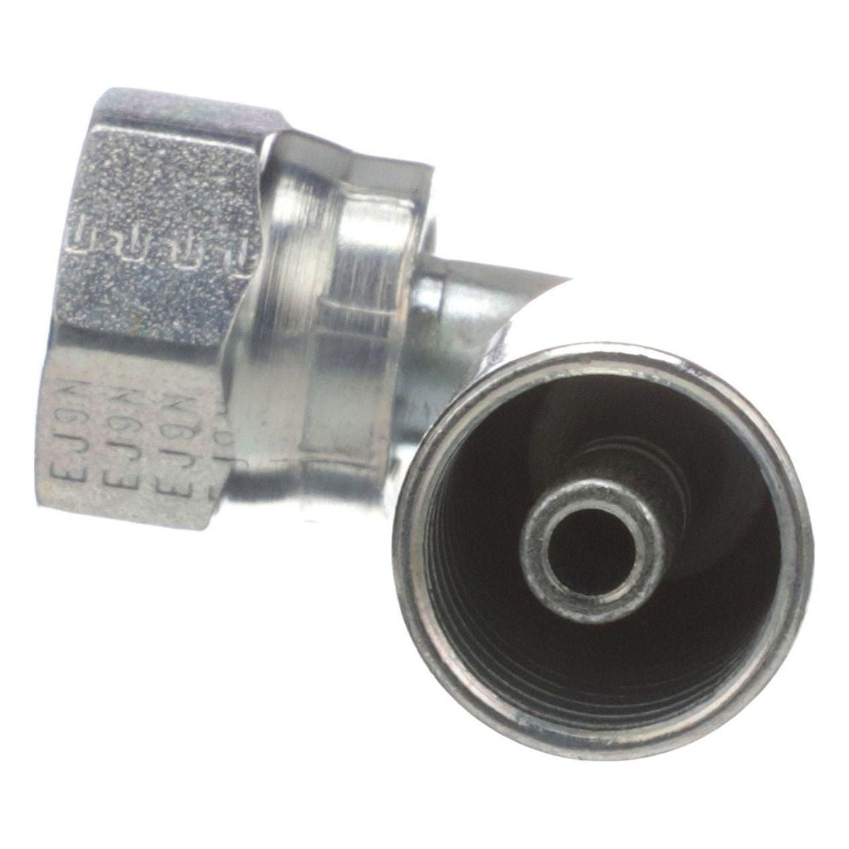 B90773 - OEM HYDRAULIC FITTING FEMALE JIC 37 SWIVEL 45 DEGREE ELBOW - CASE CONSTRUCTION