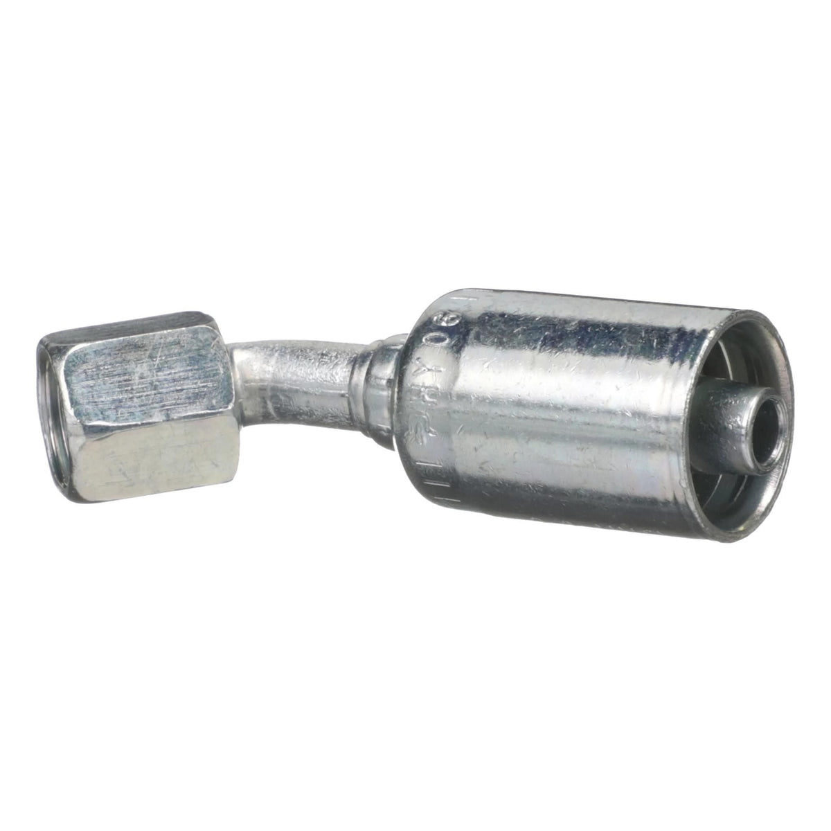 B90775 - OEM HYDRAULIC FITTING FEMALE JIC 37 SWIVEL 45 DEGREE ELBOW - CASE CONSTRUCTION