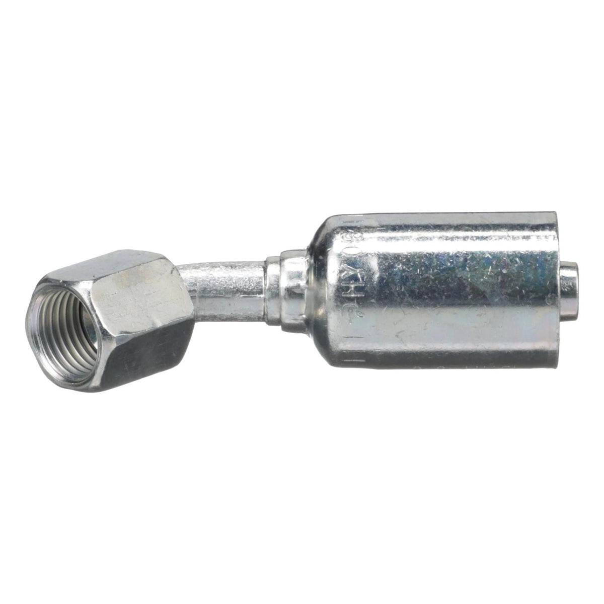 B90775 - OEM HYDRAULIC FITTING FEMALE JIC 37 SWIVEL 45 DEGREE ELBOW - CASE CONSTRUCTION