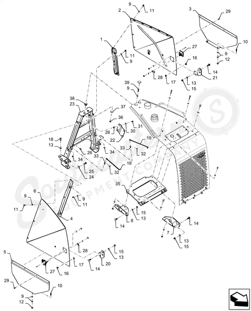 F44883 - OEM CLIP SPRING GAS DOOR - CASE CONSTRUCTION