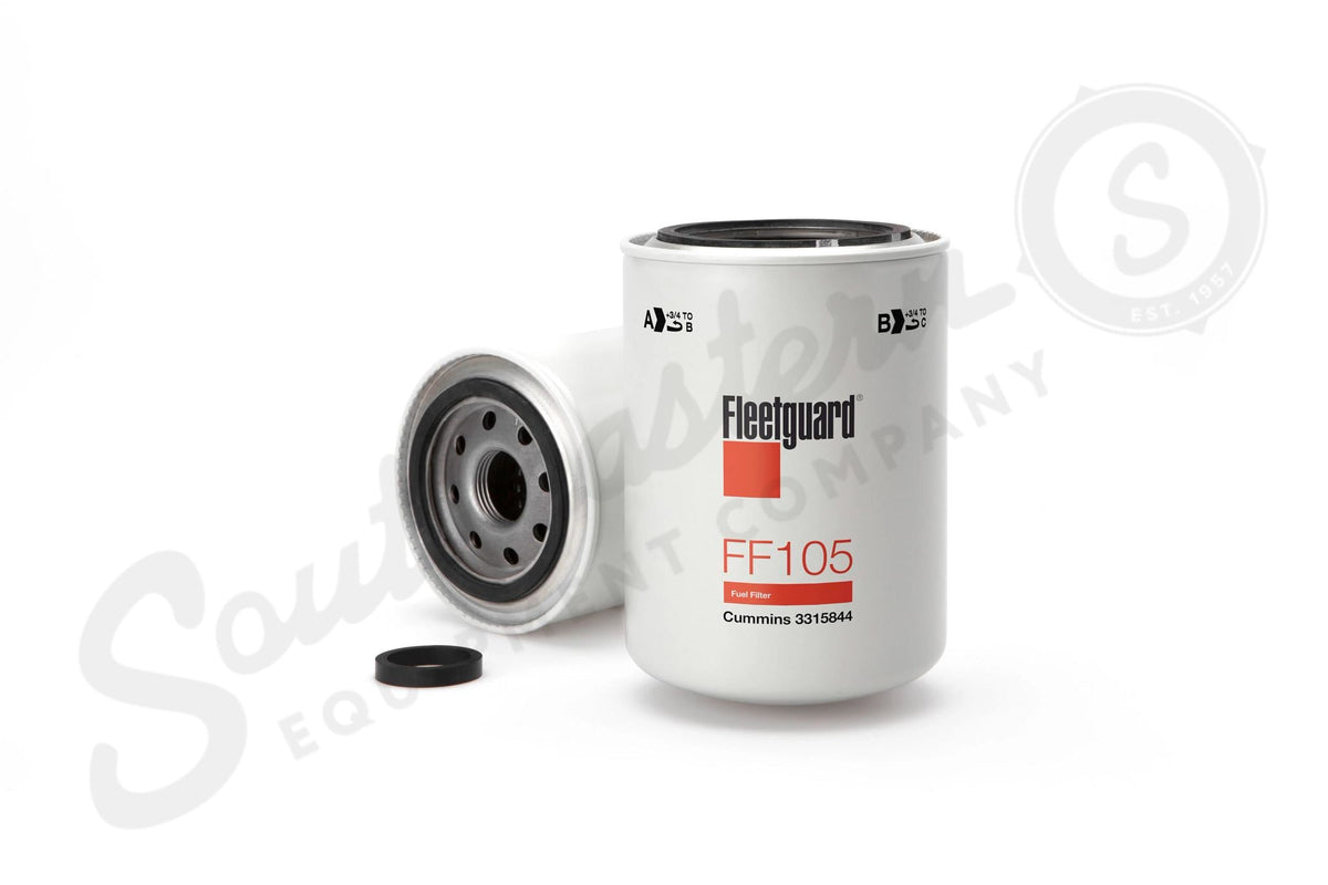 FF105 - OEM FLEETGUARD SPIN-ON FUEL FILTER - CASE CONSTRUCTION
