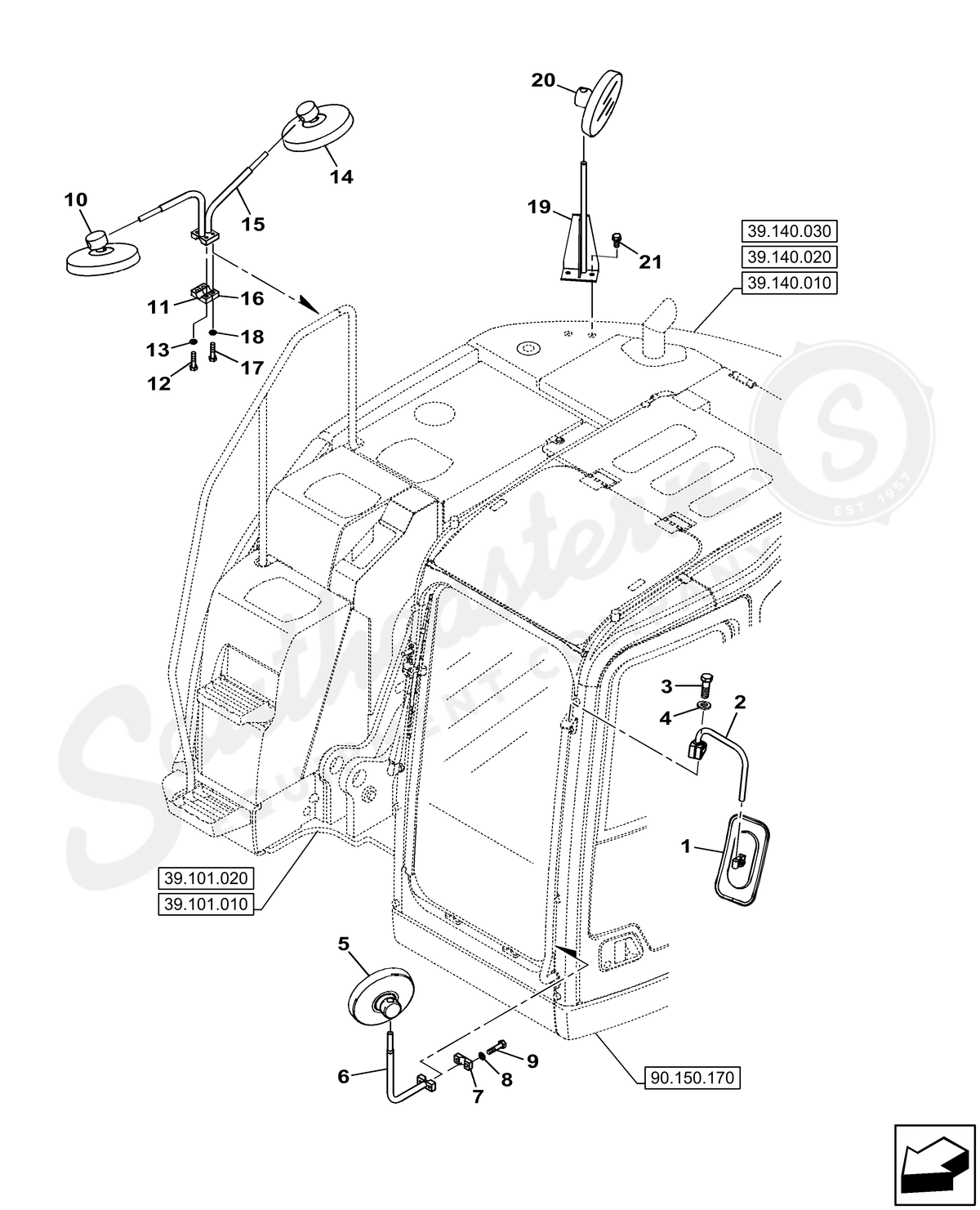 KHP15131 - OEM MIRROR REAR-VIEW - CASE CONSTRUCTION