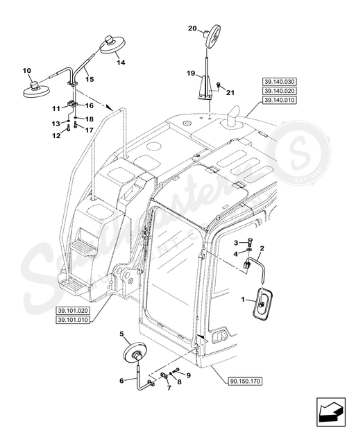 KHP15131 - OEM MIRROR REAR-VIEW - CASE CONSTRUCTION