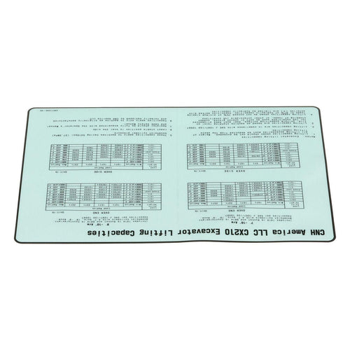 KRP11040 - OEM LIFTING CAPACITIES DECAL - CASE CONSTRUCTION