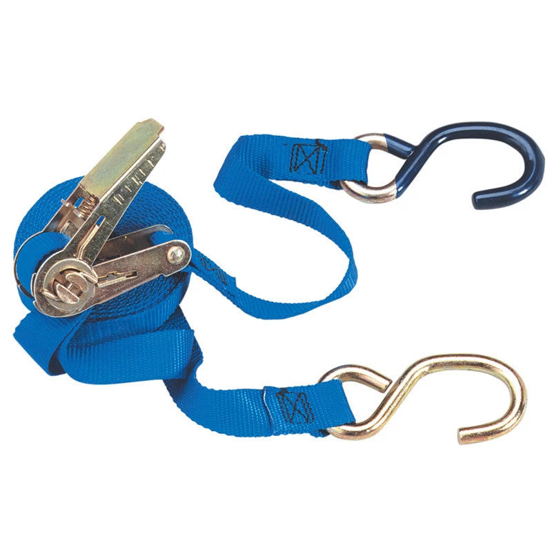 PCCCC1815 - OEM 1" X 15" RATCHET STRAP w/ S-HOOKS - CASE CONSTRUCTION